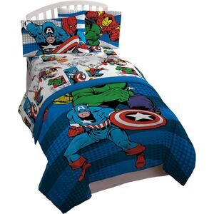 NEW Franco Marvel Avengers Good Guys 4 Piece Twin Bedding Comforter Set